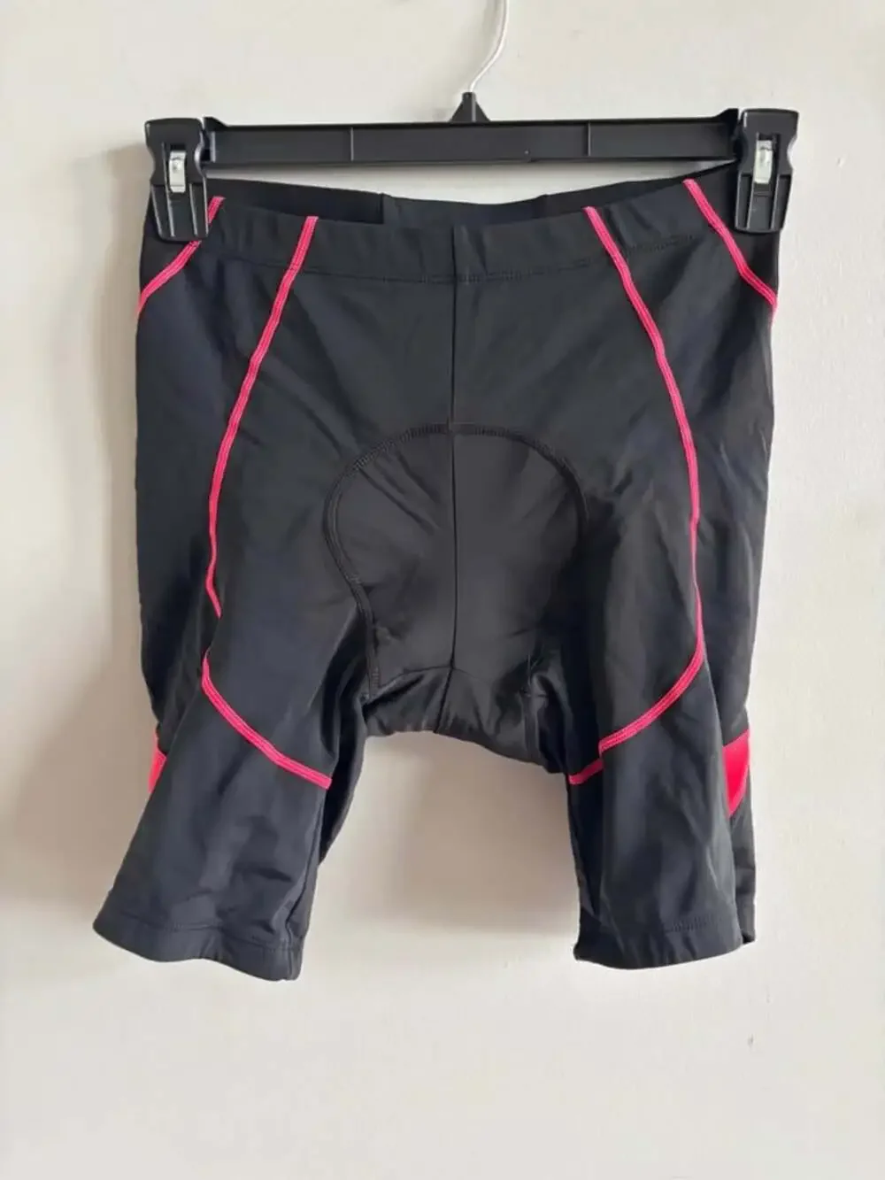 Santic Men's Padded Cycling Shorts Black Red Panels Size L Large NO TAG see meas